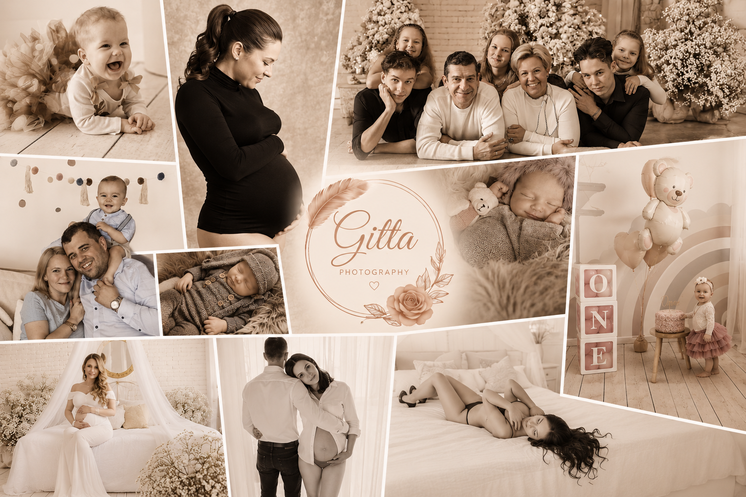 Gitta Photography fotómontázs – kismama, újszülött, baba és családi fotózás